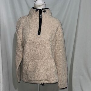 oversized Cozy Cream Victoria's Secret PINK Sherpa Pullover size xs